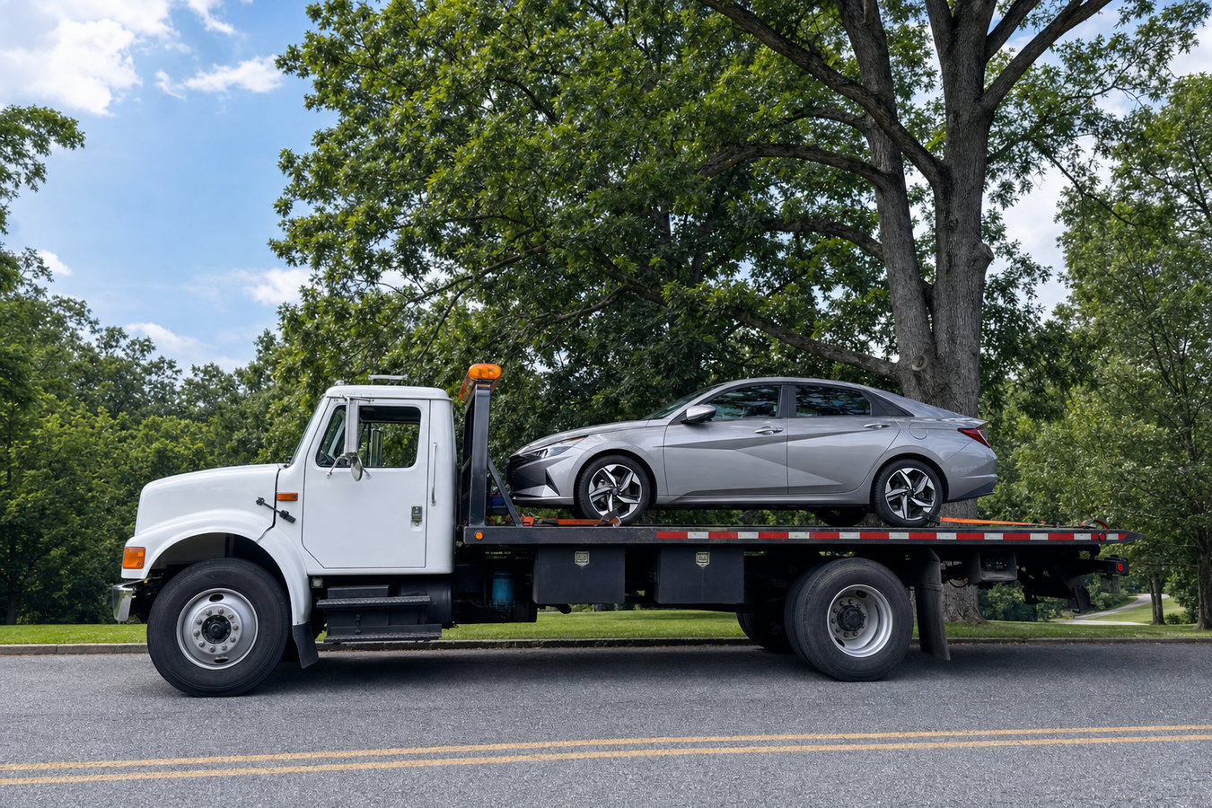 Flatbed towing